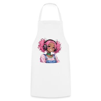 Vintage Japanese Bigfoot Gamer Anime Gaming - Cooking Apron - white - Front - AI Model Male 185 dark (185cm)