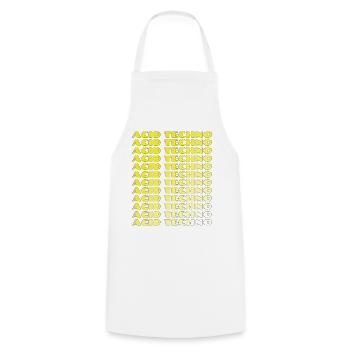 Acid Techno Repeat Neon - Kochschürze - Weiß - Vorne - AI Model Male 185 dark (185cm)