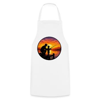 Sunset fishing with dad and child - Cooking Apron - white - Front - AI Model Male 185 dark (185cm)