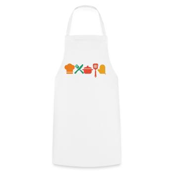 Küchenzauber – Kochen & Genießen mit Stil - Kochschürze - Weiß - Vorne - AI Model Male 185 dark (185cm)