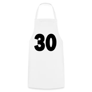 30 - Cooking Apron - white - Front - AI Model Male 185 dark (185cm)