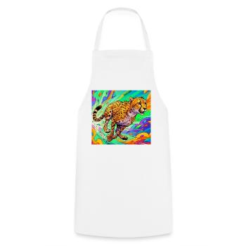 cheetah - Cooking Apron - white - Front - AI Model Male 185 dark (185cm)