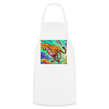 cheetah - Cooking Apron - white - Front - AI Model Male 185 dark (185cm)