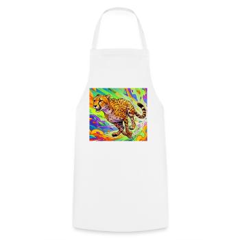 cheetah - Cooking Apron - white - Front - AI Model Male 185 dark (185cm)