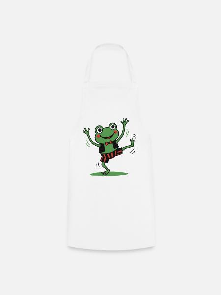 Tanzender Frosch im Anzug - Kochschürze - Weiß