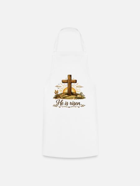 He is risen - Kochschürze - Weiß