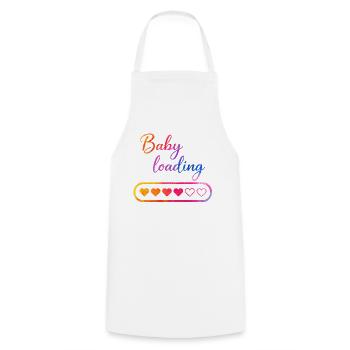 Cœur de chargement de bébé - Tablier de cuisine - blanc - Devant - AI Model Male 185 dark (185cm)