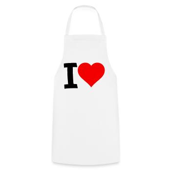 Red Heart - Clear Love Look - Cooking Apron - white - Front - AI Model Male 185 dark (185cm)
