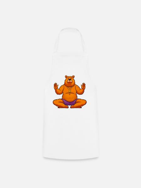 Yoga Bären - Kochschürze - Weiß