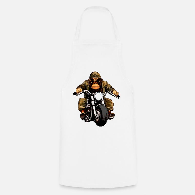 Motorcycle Monkeys - Cooking Apron - white