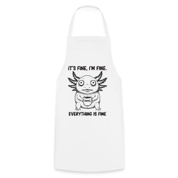 Its Fine Im Fine Kaffee Axolotl Humor - Kochschürze - Weiß - Vorne - AI Model Male 185 dark (185cm)