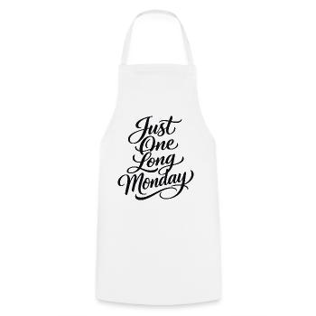 Sarcasme – Just a Long Monday – Funny Women - Tablier de cuisine - blanc - Devant - AI Model Male 185 dark (185cm)