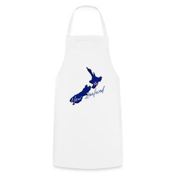 Carte avec le drapeau de la Nouvelle-Zélande - Tablier de cuisine - blanc - Devant - AI Model Male 185 dark (185cm)