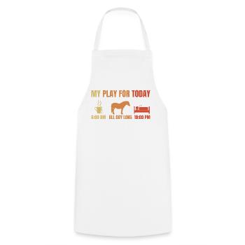 Chevaux de café endormis - Tablier de cuisine - blanc - Devant - AI Model Male 185 dark (185cm)