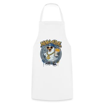 Nordside Seagull – Street Rap Fries Cartoon - Cooking Apron - white - Front - AI Model Male 185 dark (185cm)