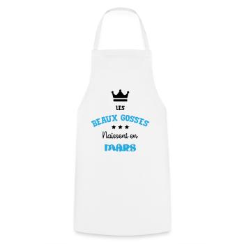 Cadeau naissance bébé garçon Mars Beaux Gosses BG - Tablier de cuisine - blanc - Devant - AI Model Male 185 dark (185cm)