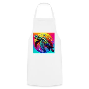turtle - Cooking Apron - white - Front - AI Model Male 185 dark (185cm)