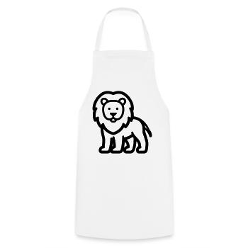 lion - Tablier de cuisine - blanc - Devant - AI Model Male 185 dark (185cm)