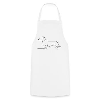 Dackel Teckel One Line Art - Kochschürze - Weiß - Vorne - AI Model Male 185 dark (185cm)