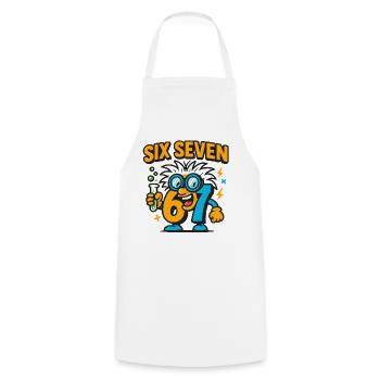 Six Seven 67 Idée de cadeau pour nerds sur l’humour scientifique - Tablier de cuisine - blanc - Devant - AI Model Male 185 dark (185cm)