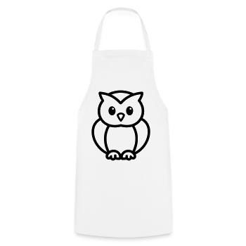 owl - Cooking Apron - white - Front - AI Model Male 185 dark (185cm)