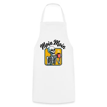Erst Kaffee Skelett - Kochschürze - Weiß - Vorne - AI Model Male 185 dark (185cm)