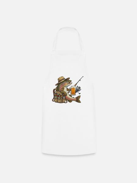 Angler-Forellen Design  - Kochschürze - Weiß
