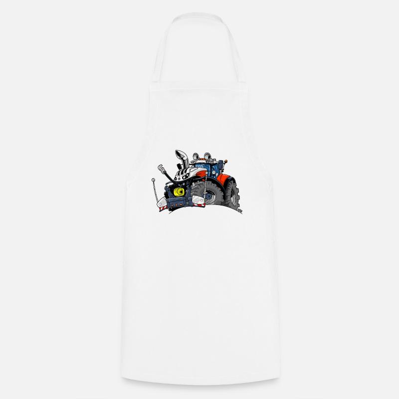 1475_RED-WHITE-TRACTOR-AUSTRIA - Cooking Apron - white