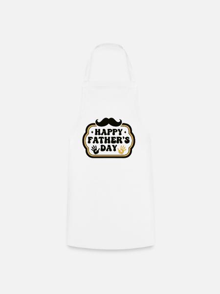  Retro Happy Fathers Day Wappen - Kochschürze - Weiß