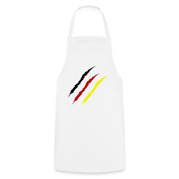 krallen_deutschland_-2- - Kochschürze - Weiß - Vorne - AI Model Male 185 dark (185cm)