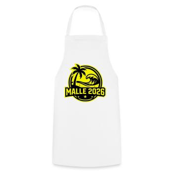 Malle 2026 Beach Palm Trees - Cooking Apron - white - Front - AI Model Male 185 dark (185cm)