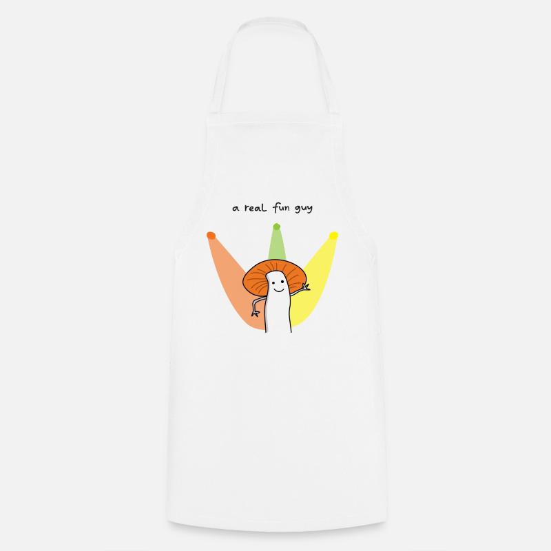 Real Fun Guy Pilz-Cartoon - Kochschürze - Weiß