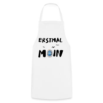 Tout d’abord, Moin Spruch Norddeutsch Platt - Tablier de cuisine - blanc - Devant - AI Model Male 185 dark (185cm)