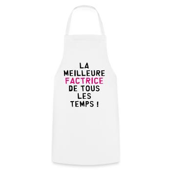 Meilleure factrice de tous les temps humour - Tablier de cuisine - blanc - Devant - AI Model Male 185 dark (185cm)