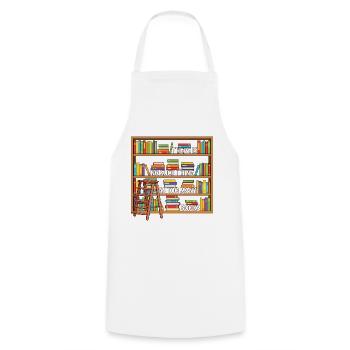 Il n’existe pas de trop de livres drôles - Tablier de cuisine - blanc - Devant - AI Model Male 185 dark (185cm)