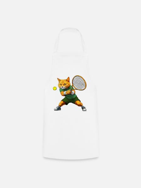 Tennis Katzen - Kochschürze - Weiß