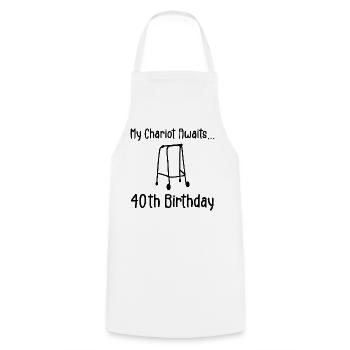 40th Birthday Party Funny 40 Years Old Birthday - Tablier de cuisine - blanc - Devant - AI Model Male 185 dark (185cm)