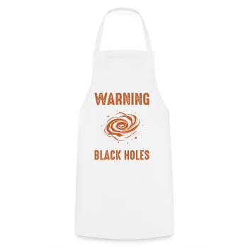 Avertissement : Parlez des trous noirs - Tablier de cuisine - blanc - Devant - AI Model Male 185 dark (185cm)