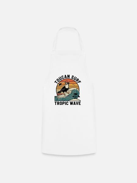 Toucan Surf Tropic Wave Ocean Vibes - Kochschürze - Weiß
