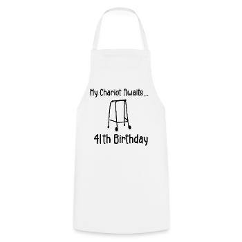 41th Birthday Party Funny 41 Years Old Birthday - Cooking Apron - white - Front - AI Model Male 185 dark (185cm)