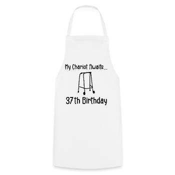 37th Birthday Party Funny 37 Years Old Birthday - Tablier de cuisine - blanc - Devant - AI Model Male 185 dark (185cm)