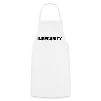 INSÉCURITÉ – Déclaration de style minimaliste sur l’uniforme - Tablier de cuisine - blanc - Devant - AI Model Male 185 dark (185cm)