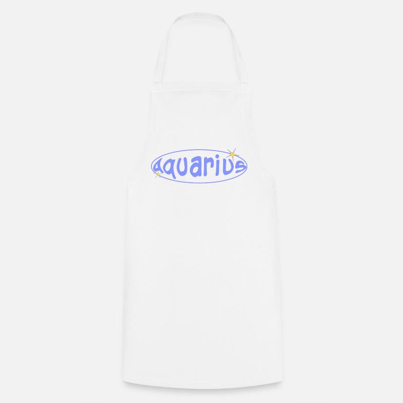 Aquarius Sign - Cooking Apron - white