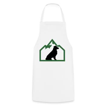 Dog Mountains Outdoor Crest - Cooking Apron - white - Front - AI Model Male 185 dark (185cm)