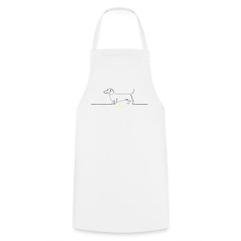 Dackel Stur Line Art Spruch - Kochschürze - Weiß - Vorne - AI Model Male 185 dark (185cm)