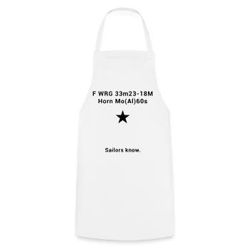 Lighthouse Old Weser - Sailing North Sea Baltic Sea - Cooking Apron - white - Front - AI Model Male 185 dark (185cm)