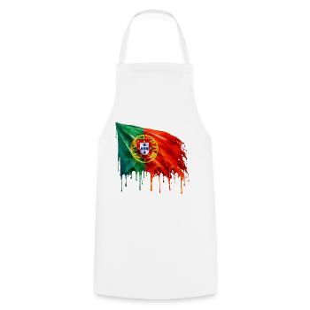 Portugal Flagge Farbenspritzer - Kochschürze - Weiß - Vorne - AI Model Male 185 dark (185cm)