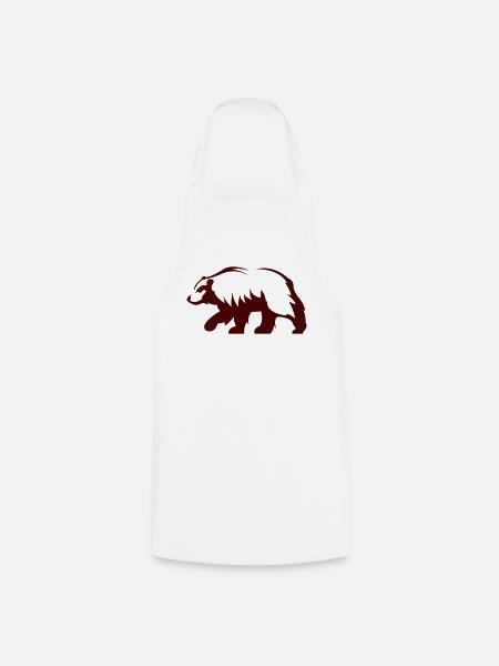 Waldbär Silhouette - Kochschürze - Weiß