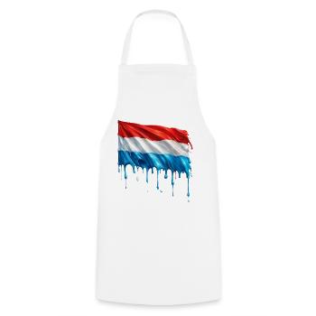 Luxembourg Colorful Paint - Cooking Apron - white - Front - AI Model Male 185 dark (185cm)