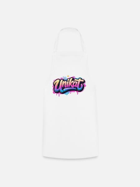 Unikat Graffiti Neon - Kochschürze - Weiß
